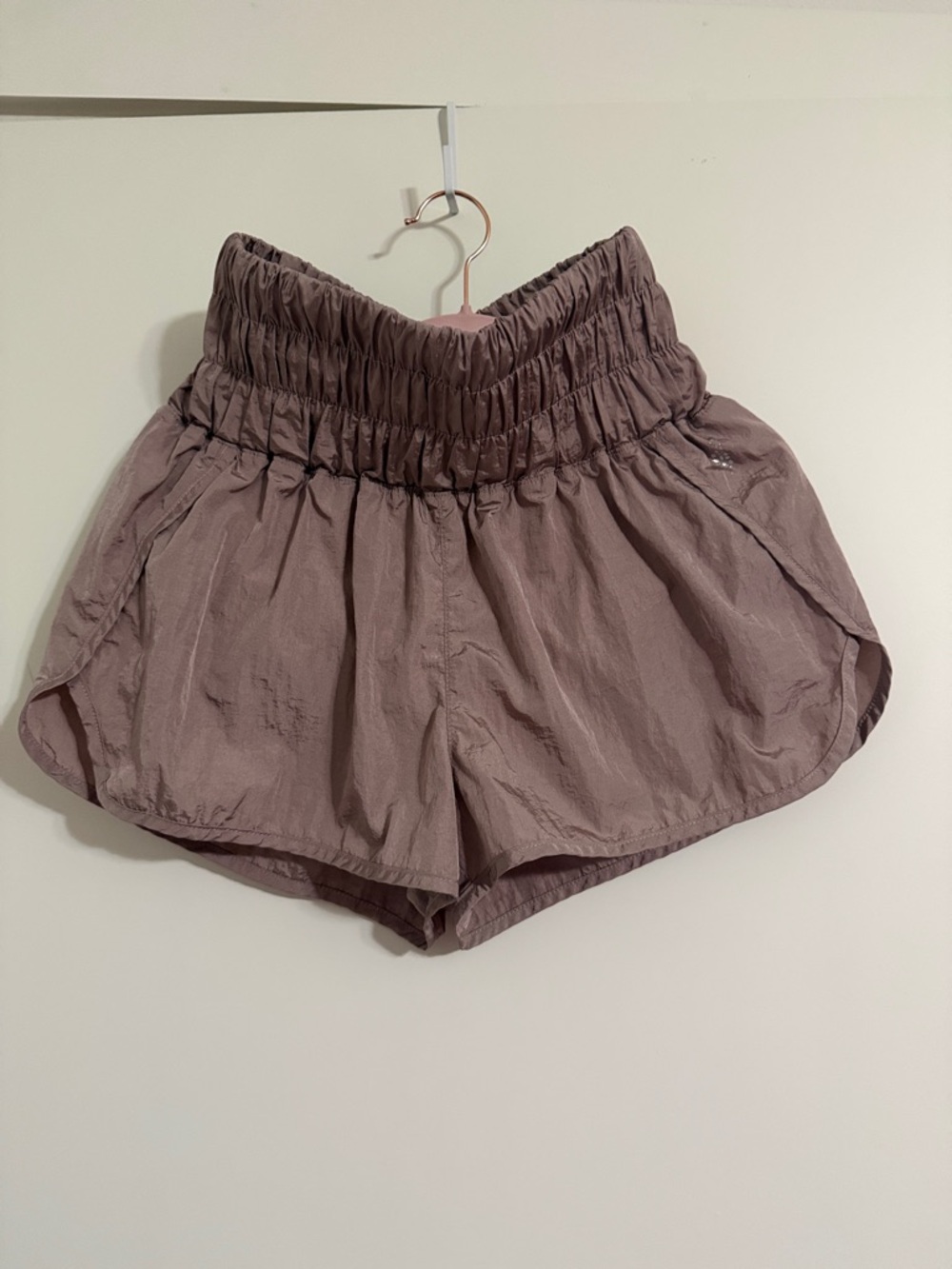 FP Movement by Free People Shirred-Way Home Athletic Shorts in Mauve